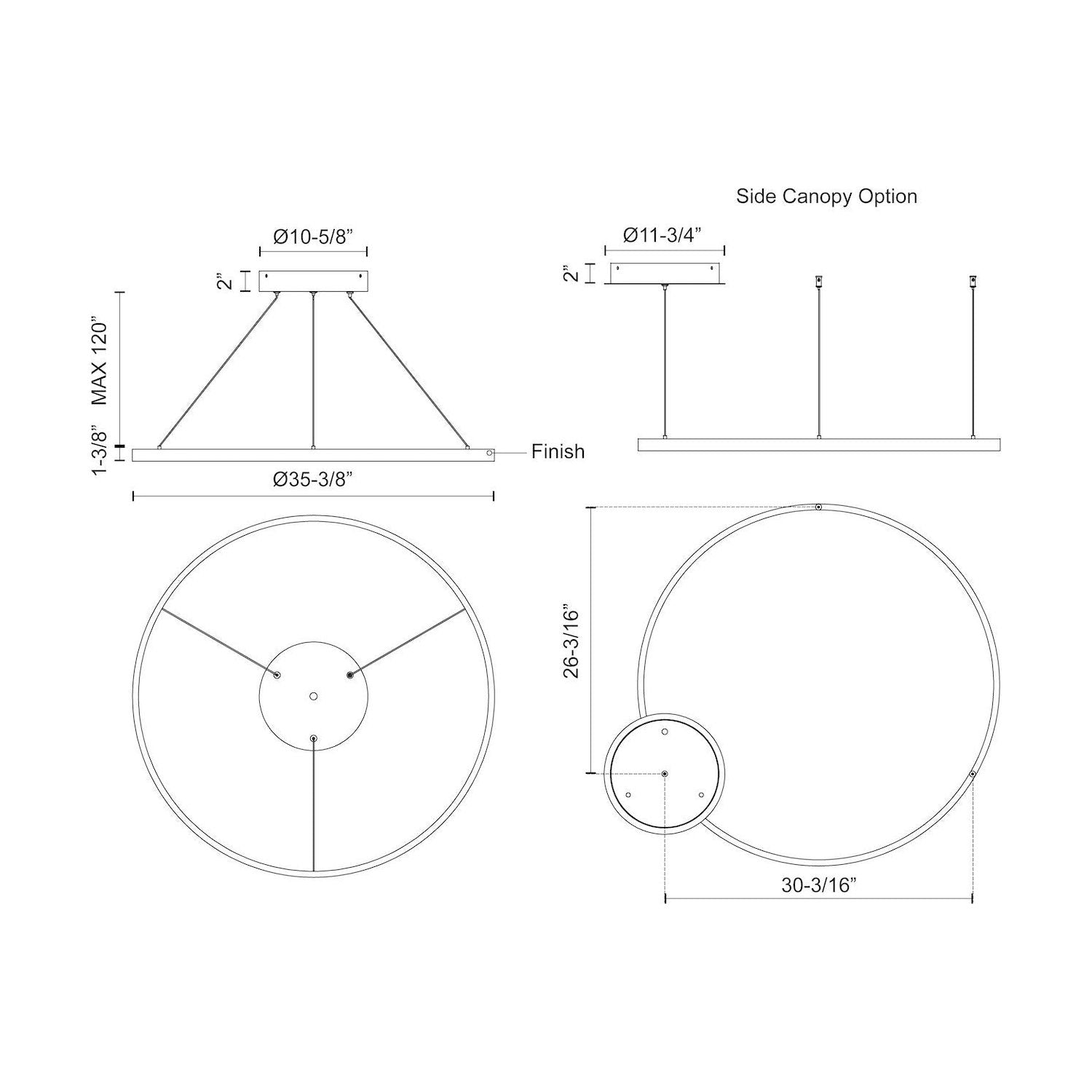 Cerchio 36" LED Pendant