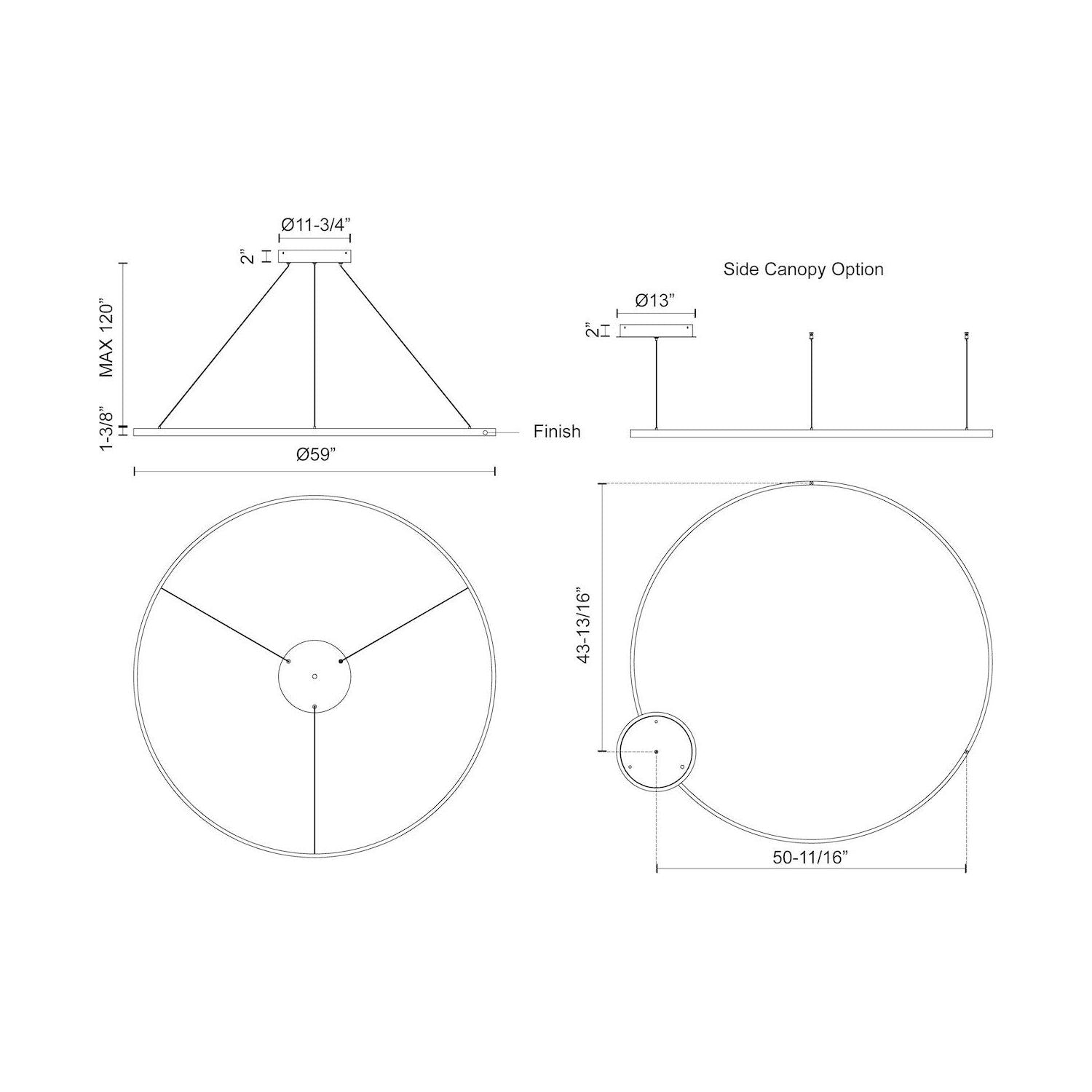 Cerchio 60" LED Pendant