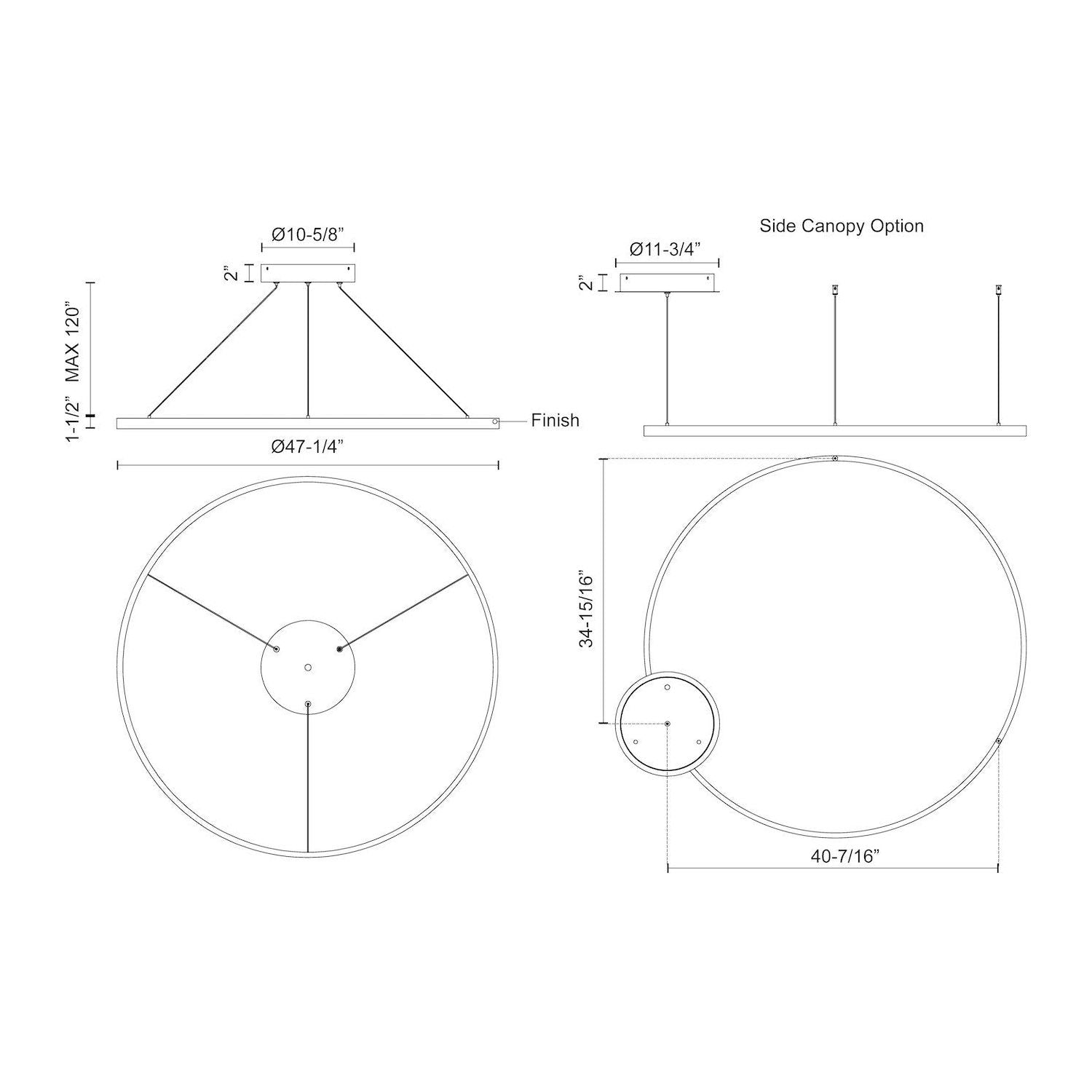 Cerchio 48" LED Pendant