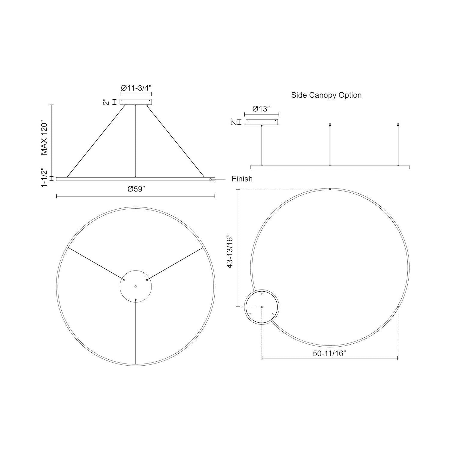 Cerchio 60" LED Pendant