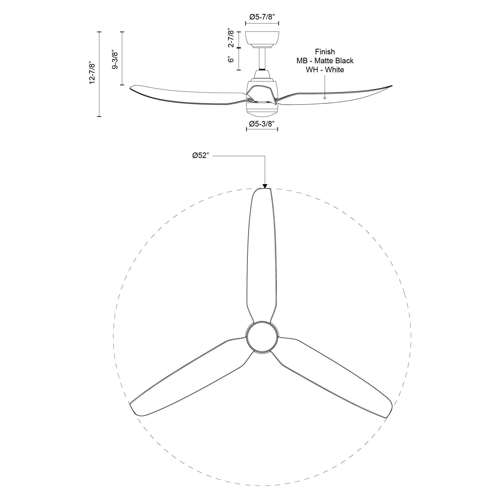 Hugo 52" Exterior Ceiling Fan