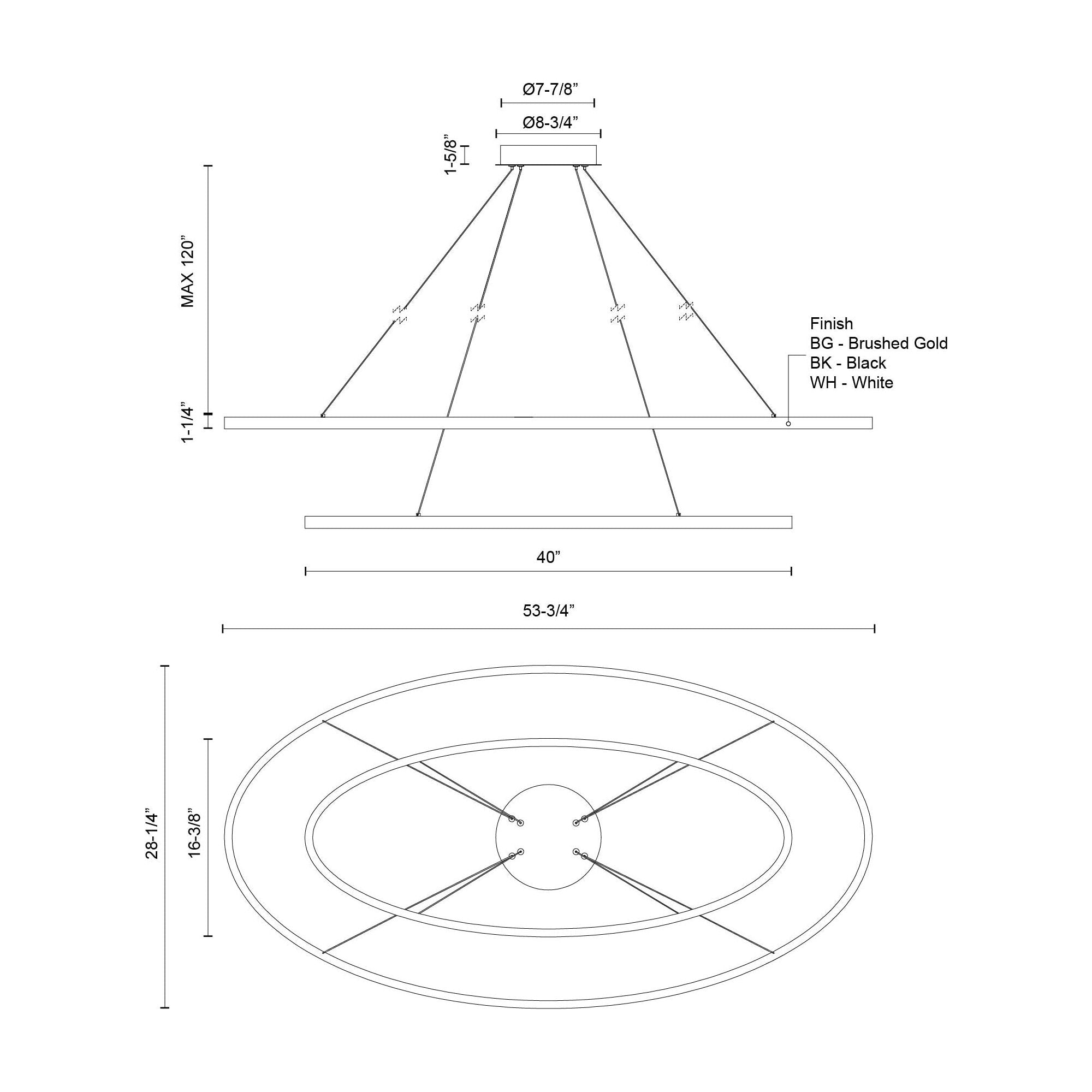 Ovale 2-Layer Chandelier