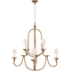 Flemish Medium Round Chandelier with Linen Shades