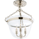 Country Semi Flush Mount Bell Jar Lantern