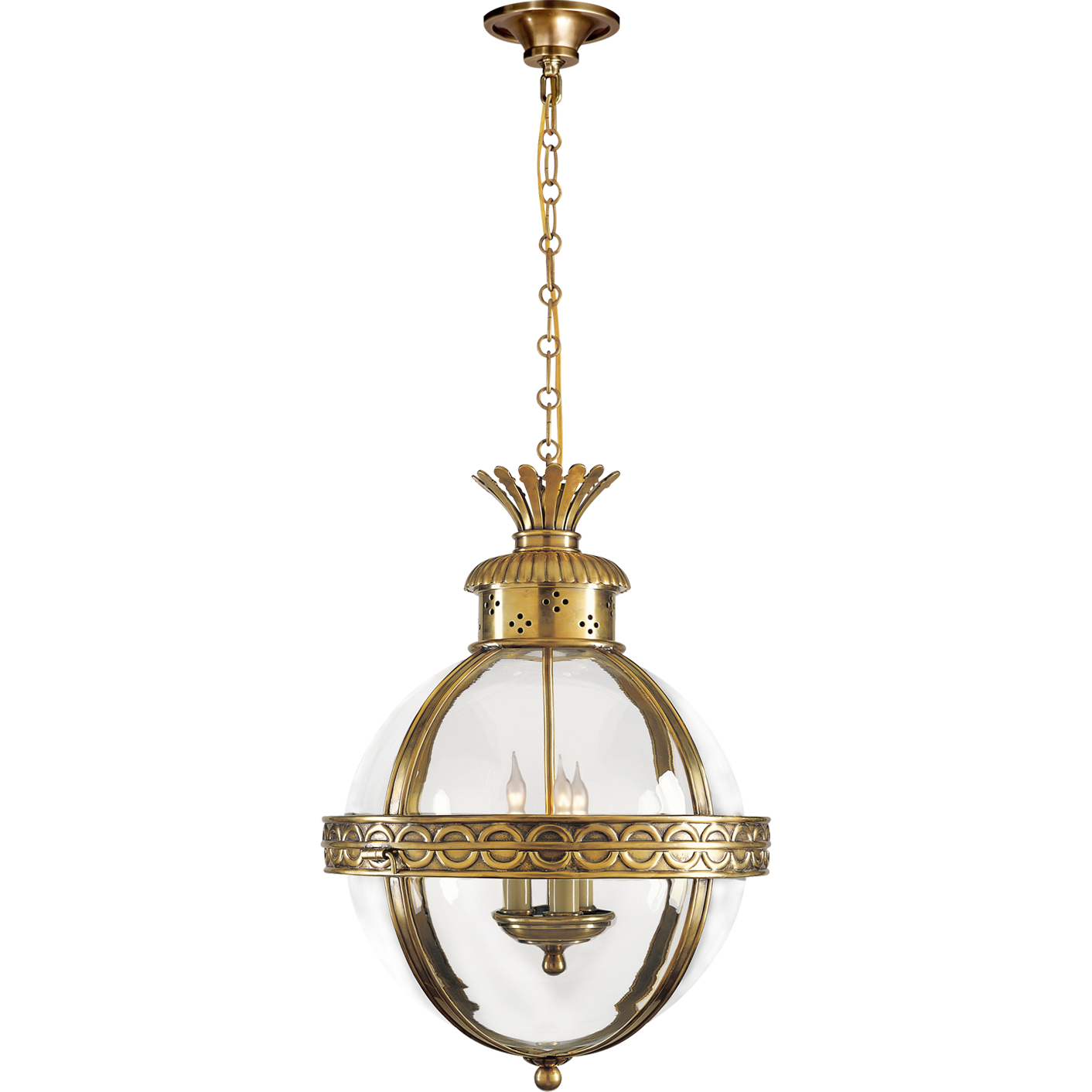 Crown Top Banded Globe Lantern