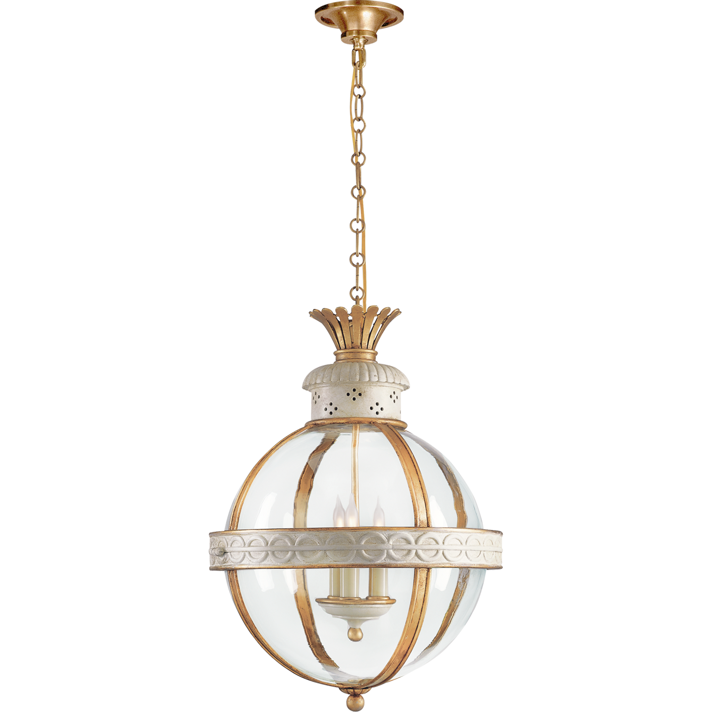 Crown Top Banded Globe Lantern