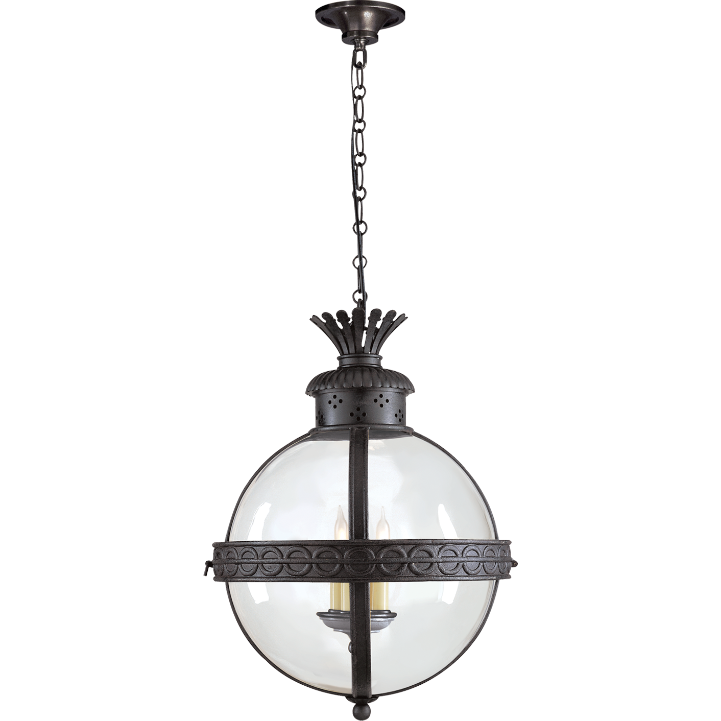 Crown Top Banded Globe Lantern