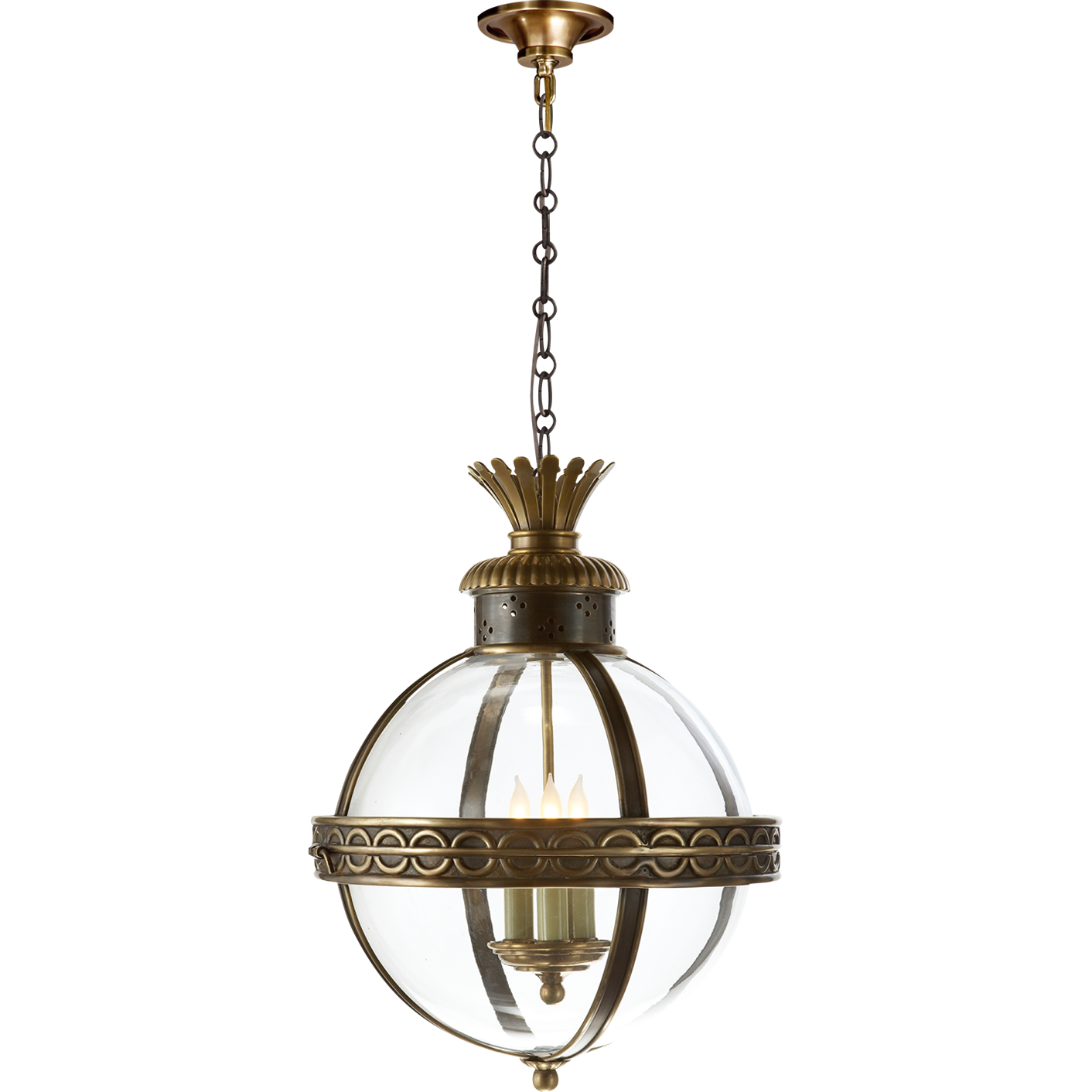 Crown Top Banded Globe Lantern