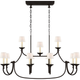 Flemish Large Linear Pendant with Linen Shades