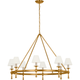 Classic 42" Ring Chandelier with Linen Shades