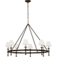 Classic 42" Ring Chandelier with Linen Shades