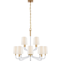 Reagan Medium Two Tier Chandelier with Linen Shades