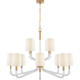 Reagan Grande Two Tier Chandelier with Linen Shades