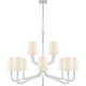 Reagan Grande Two Tier Chandelier with Linen Shades