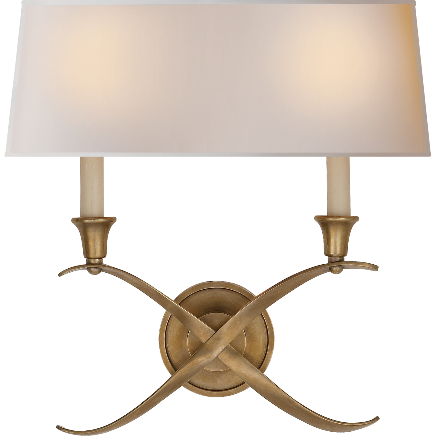 Cross Bouillotte Large Sconce with Natural Paper Shade