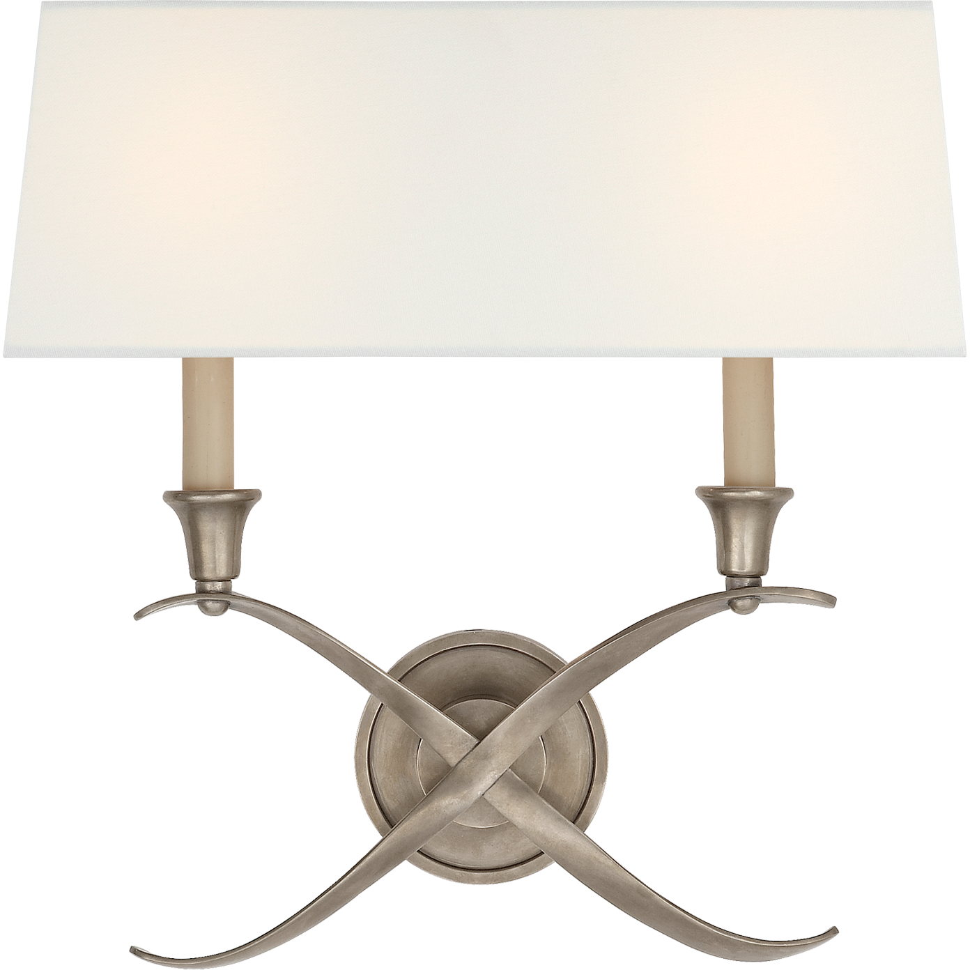 Cross Bouillotte Large Sconce with Linen Shade