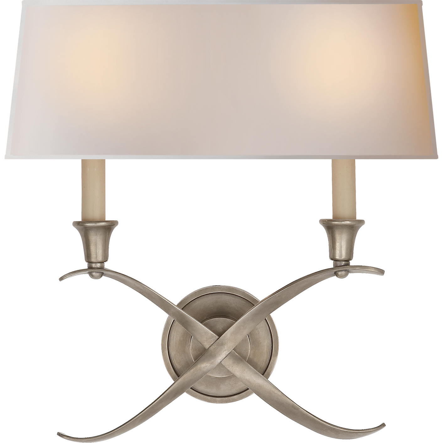 Cross Bouillotte Large Sconce with Natural Paper Shade