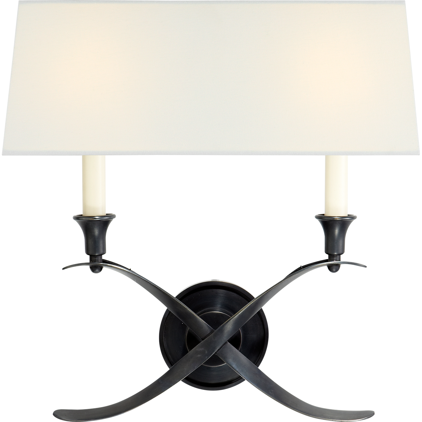 Cross Bouillotte Large Sconce with Linen Shade