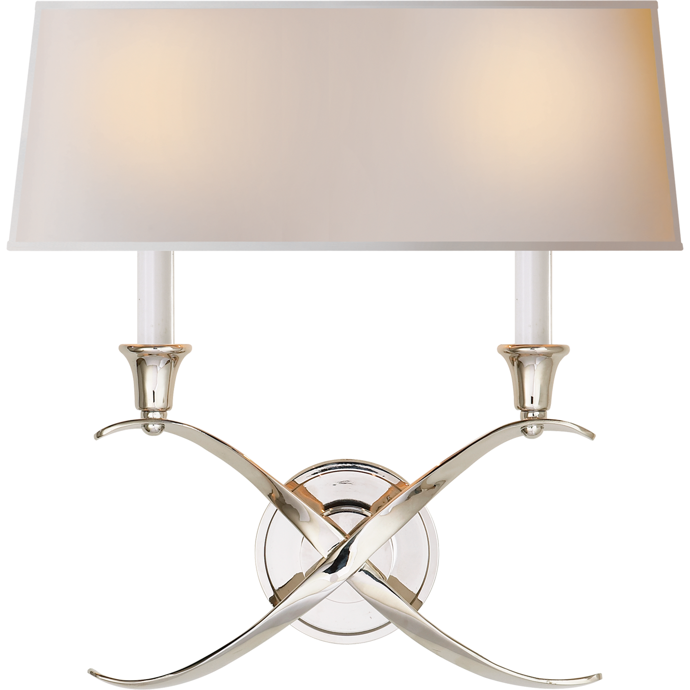 Cross Bouillotte Large Sconce with Natural Paper Shade