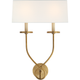 Symmetric Twist Double Sconce with Linen Shade