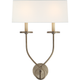 Symmetric Twist Double Sconce with Linen Shade