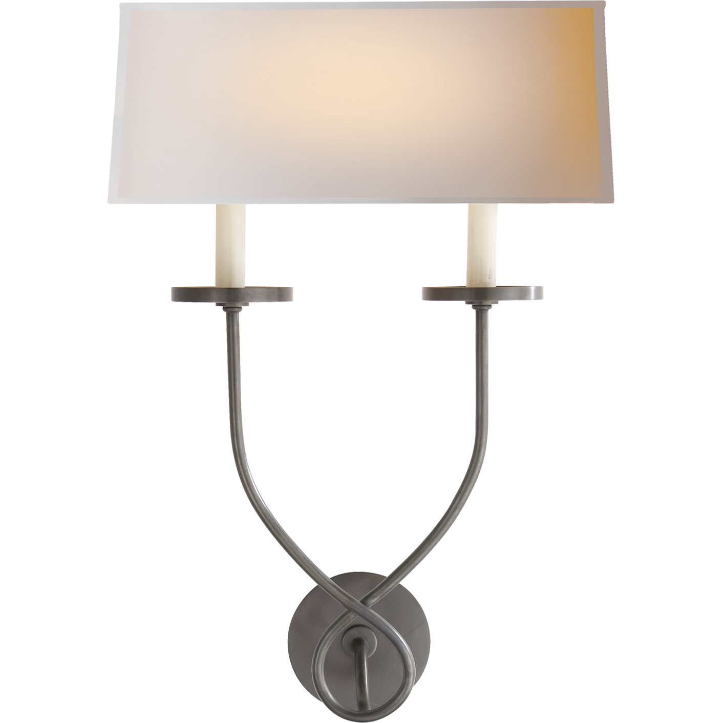 Symmetric Twist Double Sconce with Natural Paper Shade