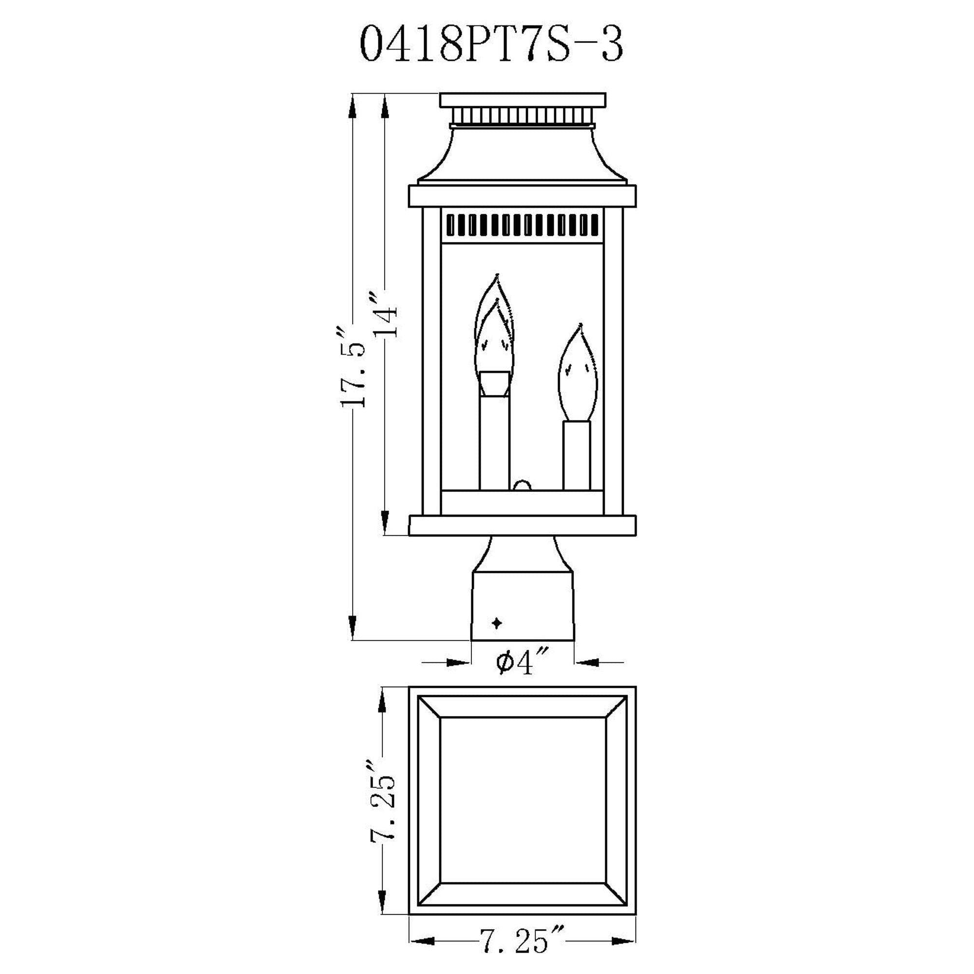 CWI - Milford 3-Light Outdoor Post Light - Lights Canada