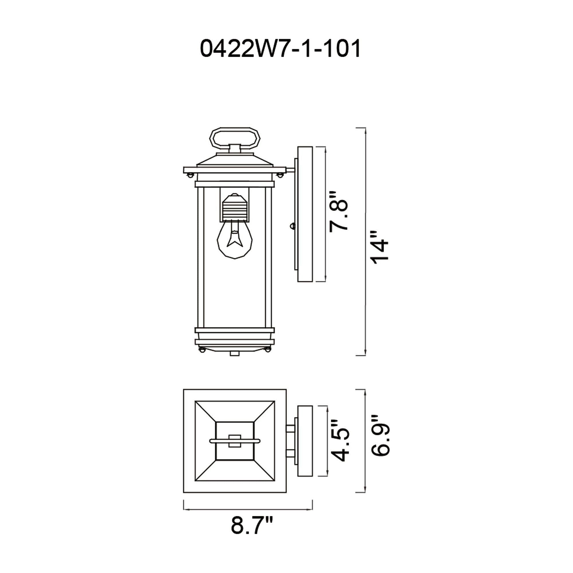 CWI - Oakwood 1-Light Outdoor Wall Light - Lights Canada