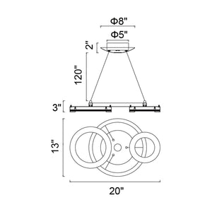 CWI - Deux Lunes Chandelier - Lights Canada