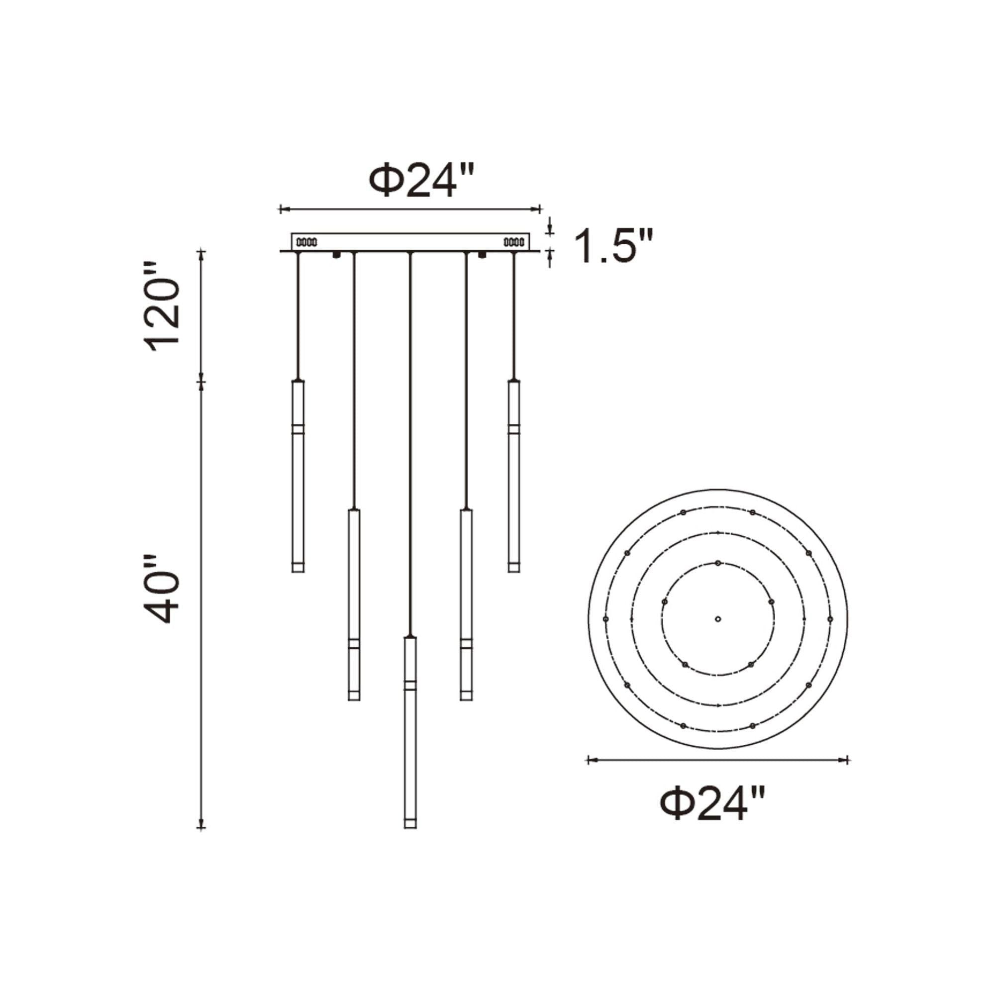 CWI - Flute 16-Light LED Chandelier - Lights Canada