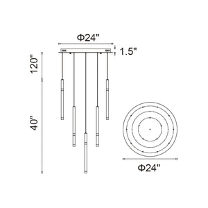 CWI - Flute 16-Light LED Chandelier - Lights Canada