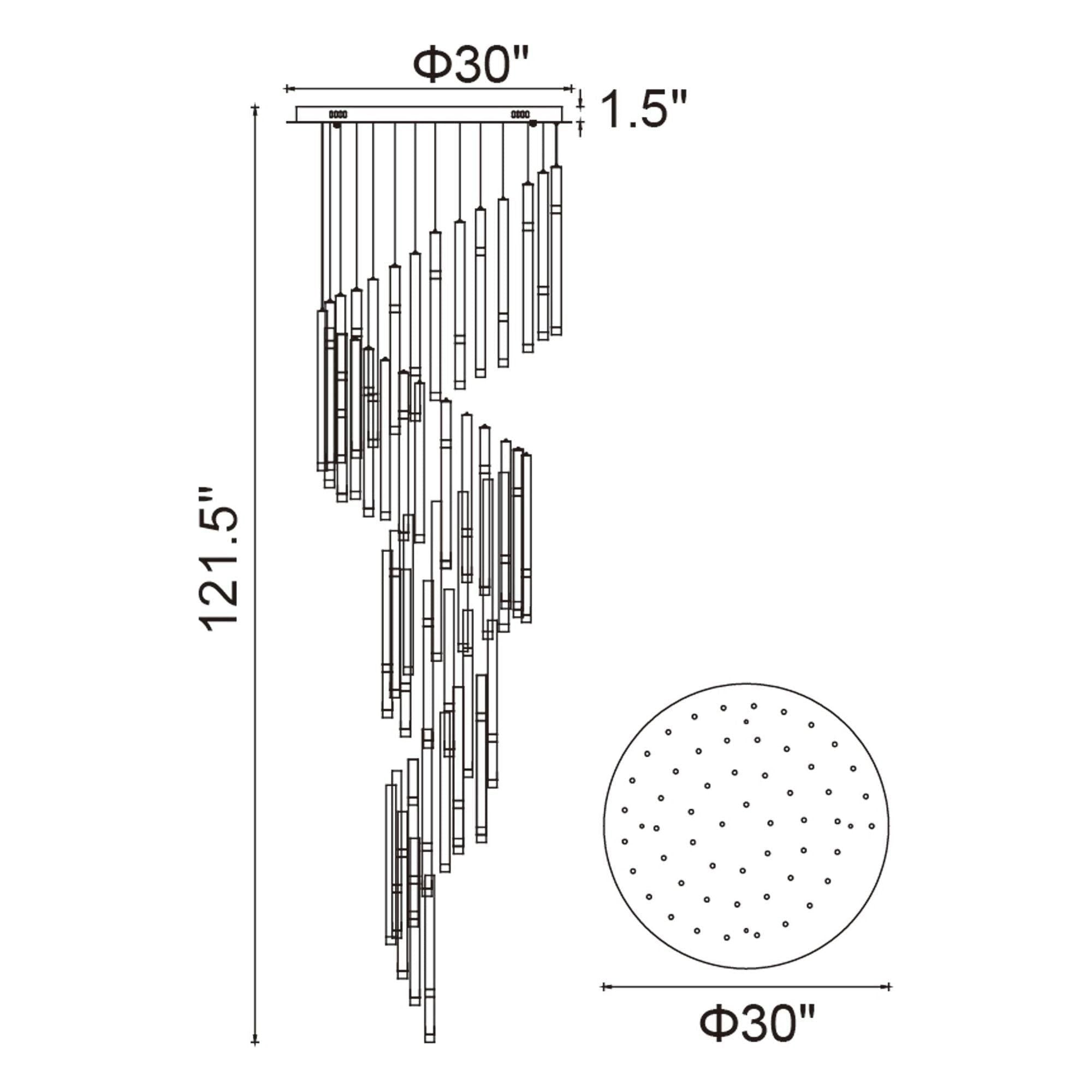 CWI - Flute 54-Light LED Chandelier - Lights Canada