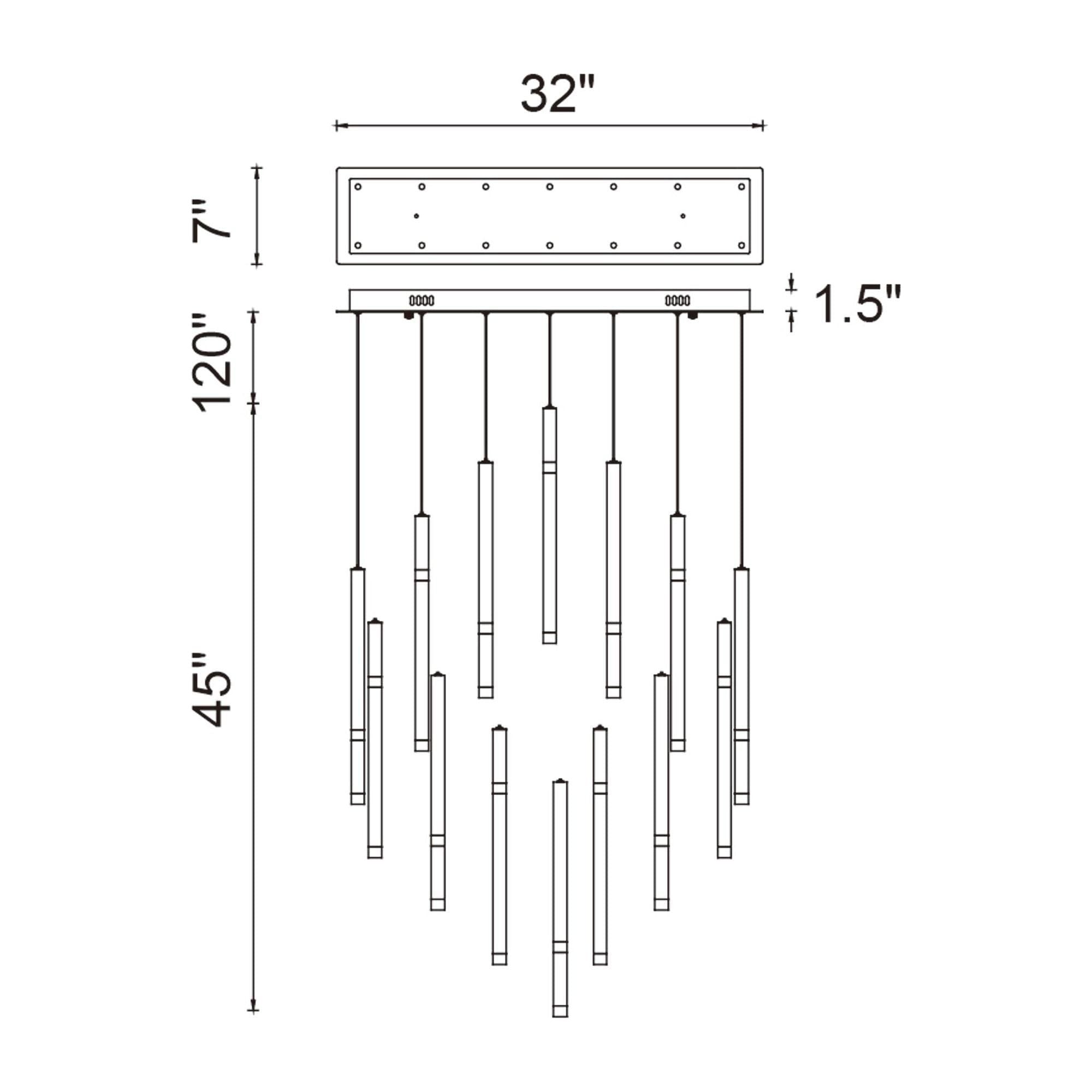 CWI - Flute 14-Light LED Chandelier - Lights Canada