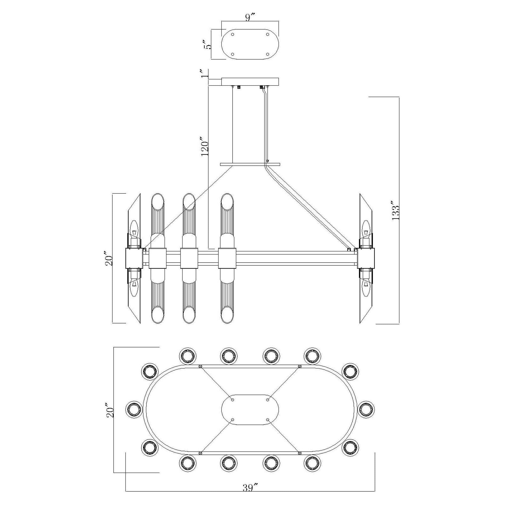 CWI - Croissant 28-Light Chandelier - Lights Canada