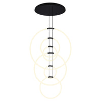 Hoops Integrated LED 35" 6 Ring Chandelier