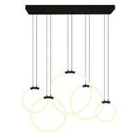 Hoops Integrated LED 44" 5 Ring Chandelier