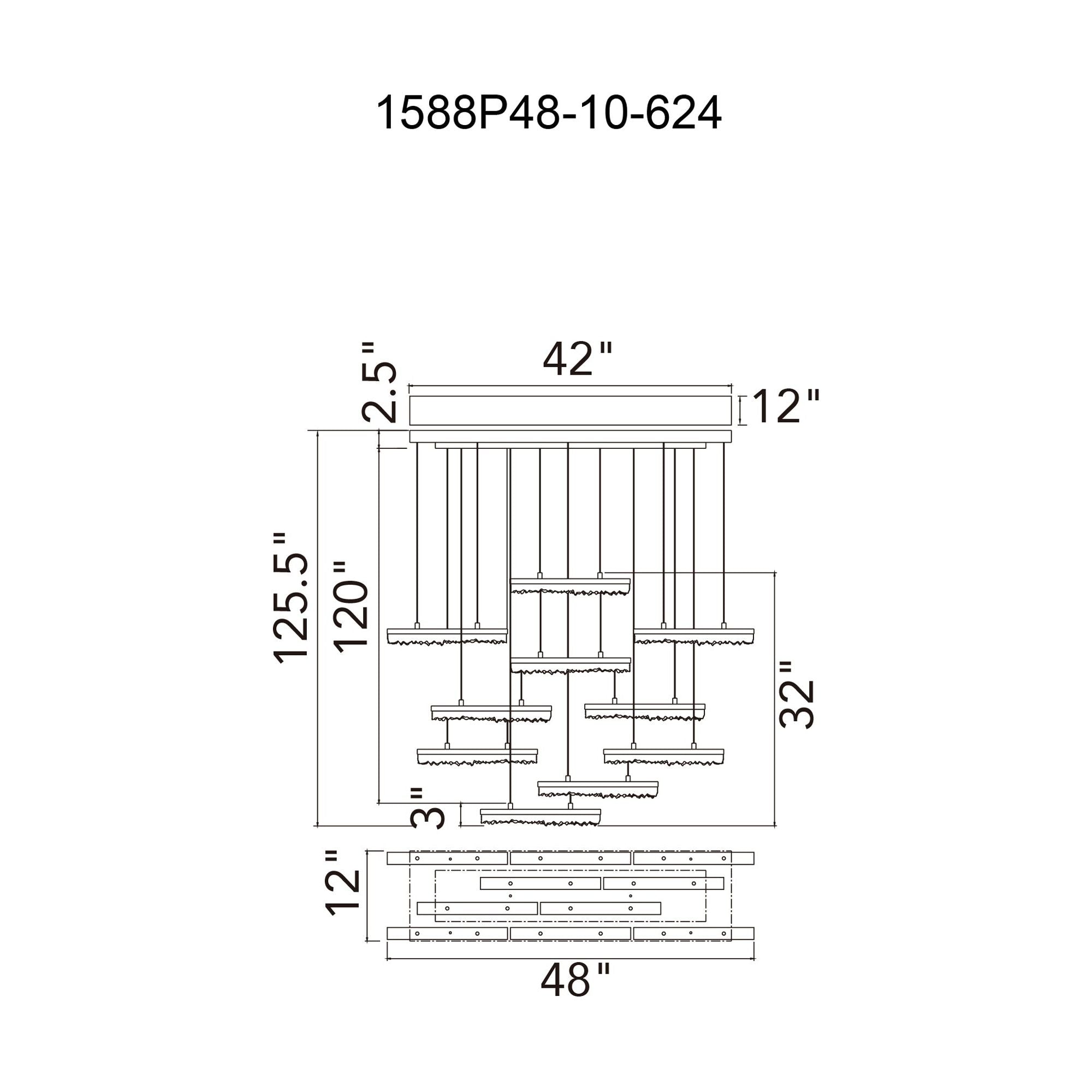 Stagger LED Linear Chandelier