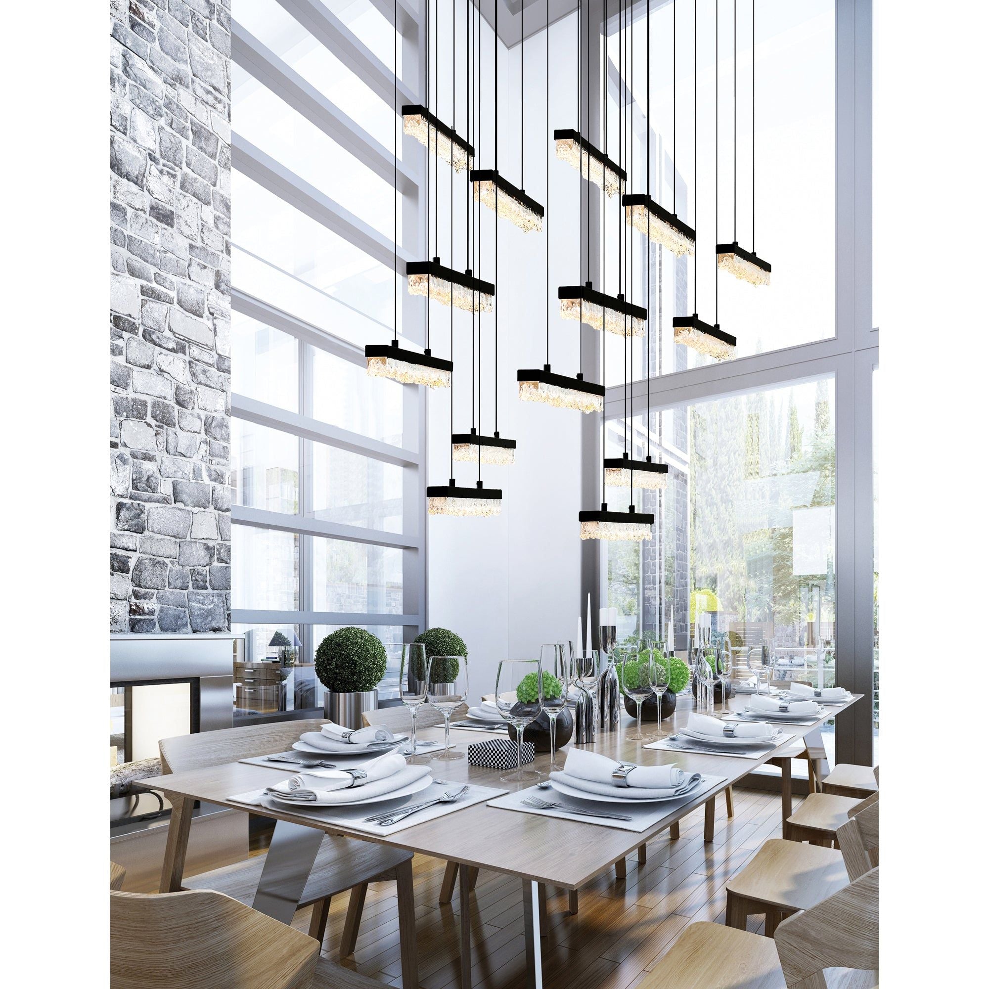 Stagger LED Linear Chandelier