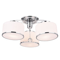 Frosted 3-Light 24" Drum Shade Flush Mount