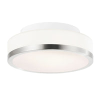 Frosted 1-Light 8" Drum Shade Flush Mount