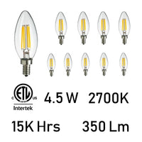 4.5 Watt E12 LED Bulb 2700K (10 pack)