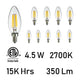 CWI - 4.5 Watt E12 LED Bulb 2700K (10 pack) - Lights Canada