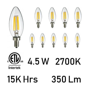 CWI - 4.5 Watt E12 LED Bulb 2700K (10 pack) - Lights Canada