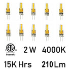 CWI - 2 Watt G4 LED LED Bulb 4000K (10 pack) - Lights Canada