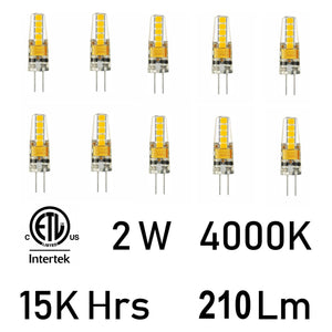 2 Watt G4 LED LED Bulb 4000K (10 pack)