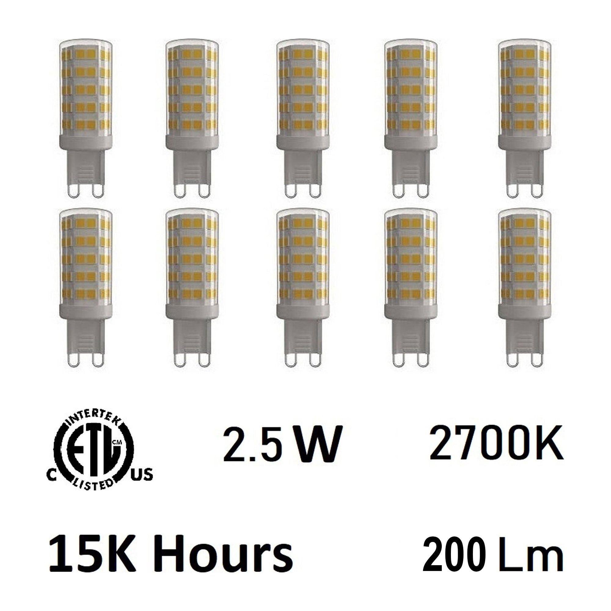 CWI - 2.5 Watt G9 LED Bulb 3000K (10 pack) - Lights Canada