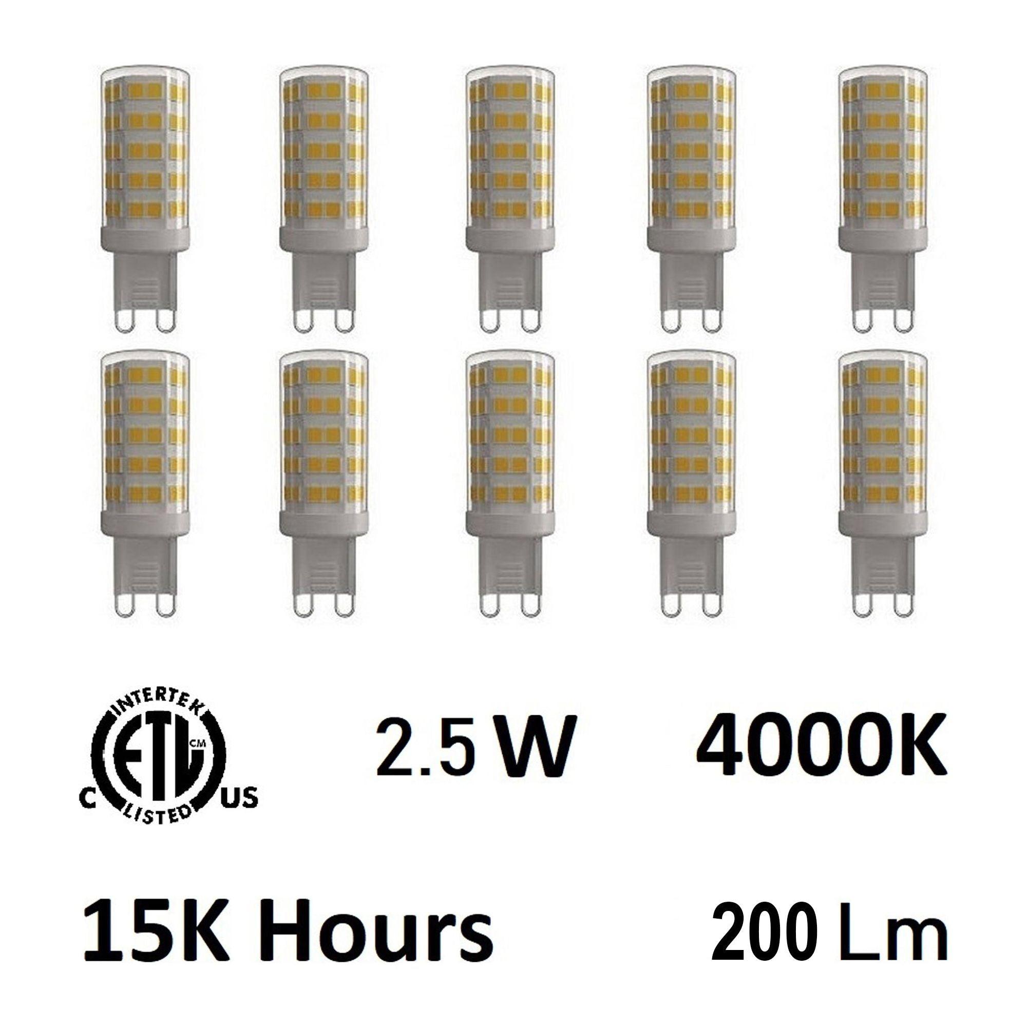 CWI - 2.5 Watt G9 LED Bulb 4000K (10 pack) - Lights Canada