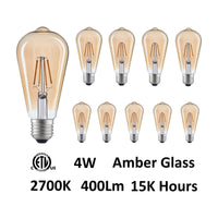 St19 Warm White 2700K LED 4W-Light Bulb (10 pack)