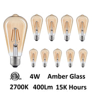 ST19 Warm 2700K LED 4W-Light Bulb (Set of 10)