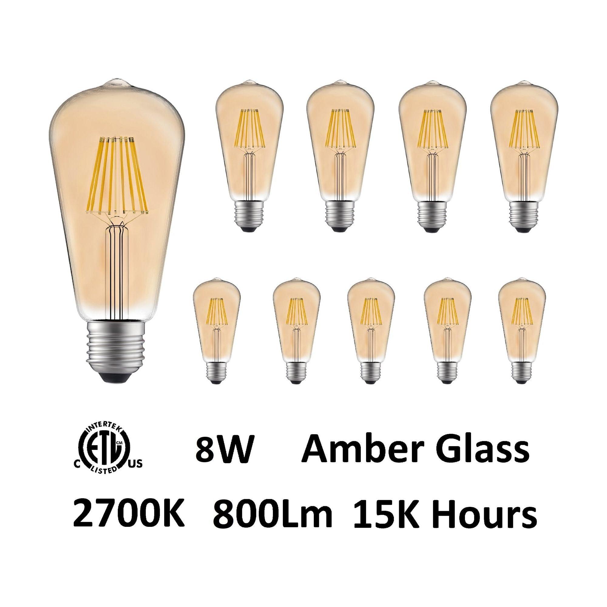 CWI - St19 Warm White 2700K LED 8W-Light Bulb (10 pack) - Lights Canada